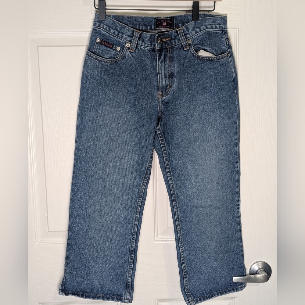U.S. Polo Assn Capri Jeans Womens 9/10 Blue Denim Cropped Y2K Mom Jeans